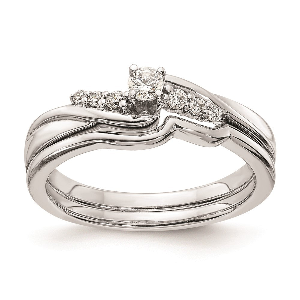 14K White Gold Real Diamond Engagement Ring