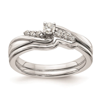 14K White Gold Real Diamond Engagement Ring