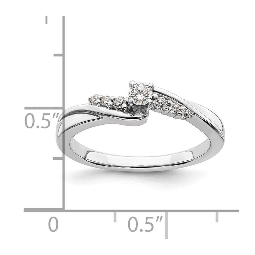 14K White Gold Real Diamond Engagement Ring