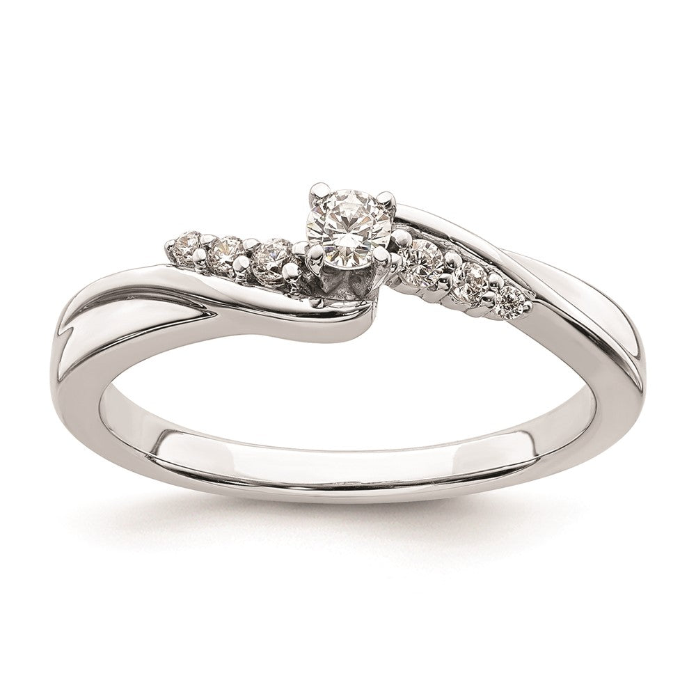 14K White Gold Real Diamond Engagement Ring
