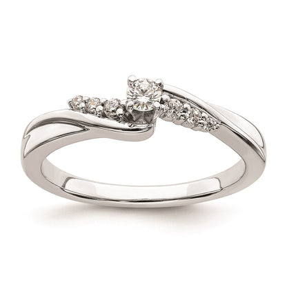 14K White Gold Real Diamond Engagement Ring