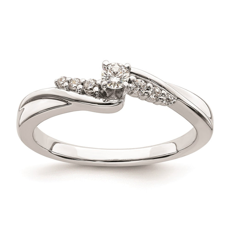 14K White Gold Real Diamond Engagement Ring