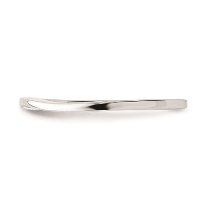 14K White Gold Contoured Band