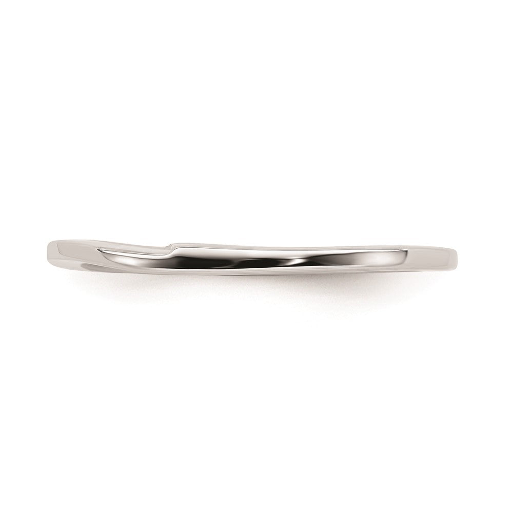 14K White Gold Contoured Band