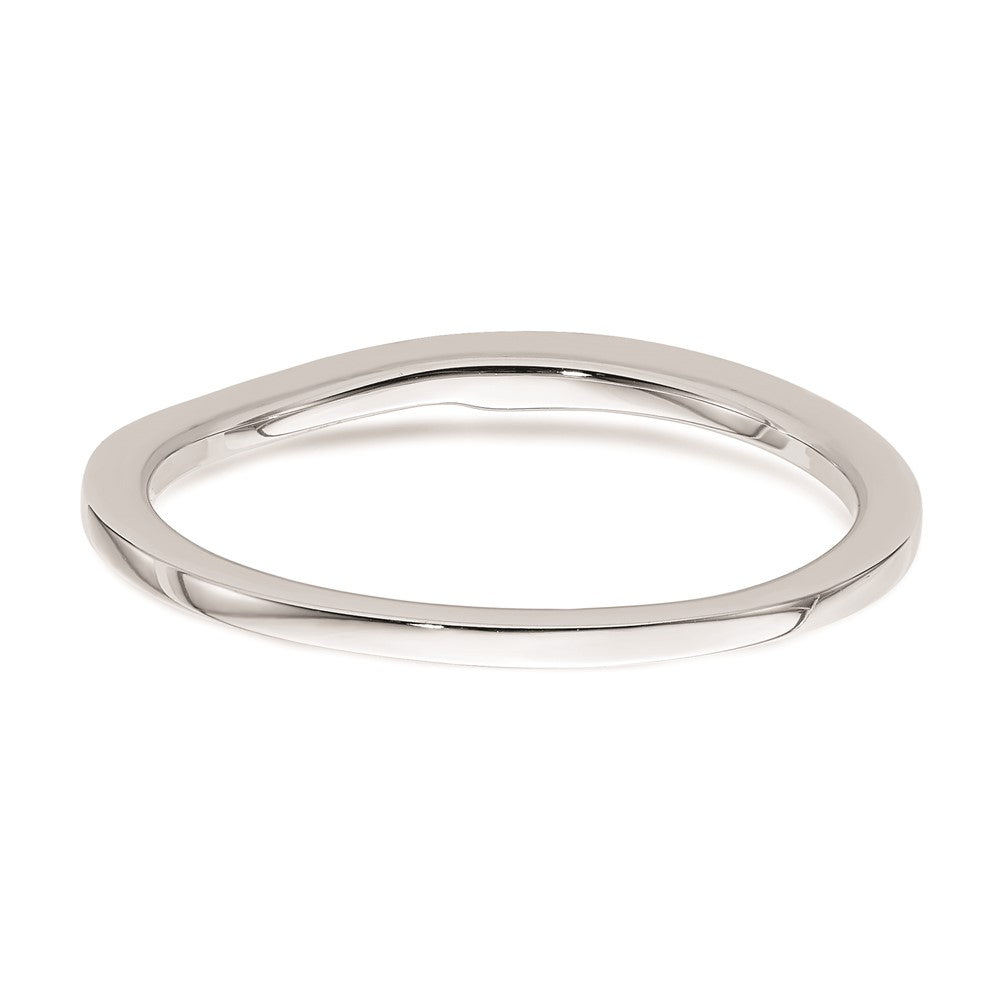 14K White Gold Contoured Band