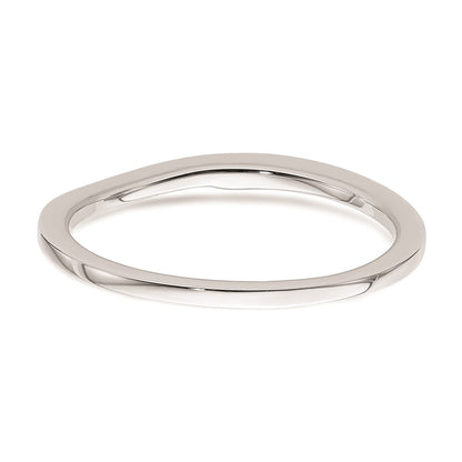 14K White Gold Contoured Band
