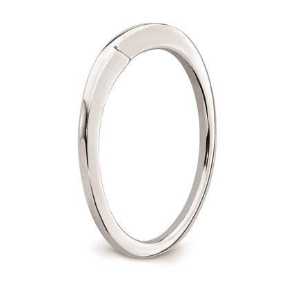 14K White Gold Contoured Band