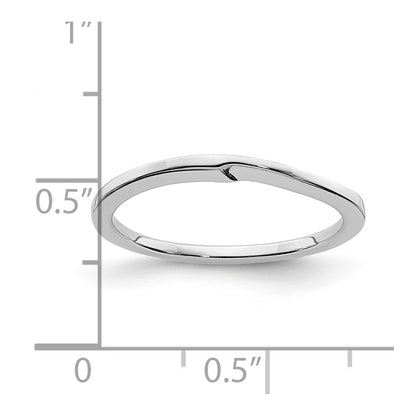 14K White Gold Contoured Band