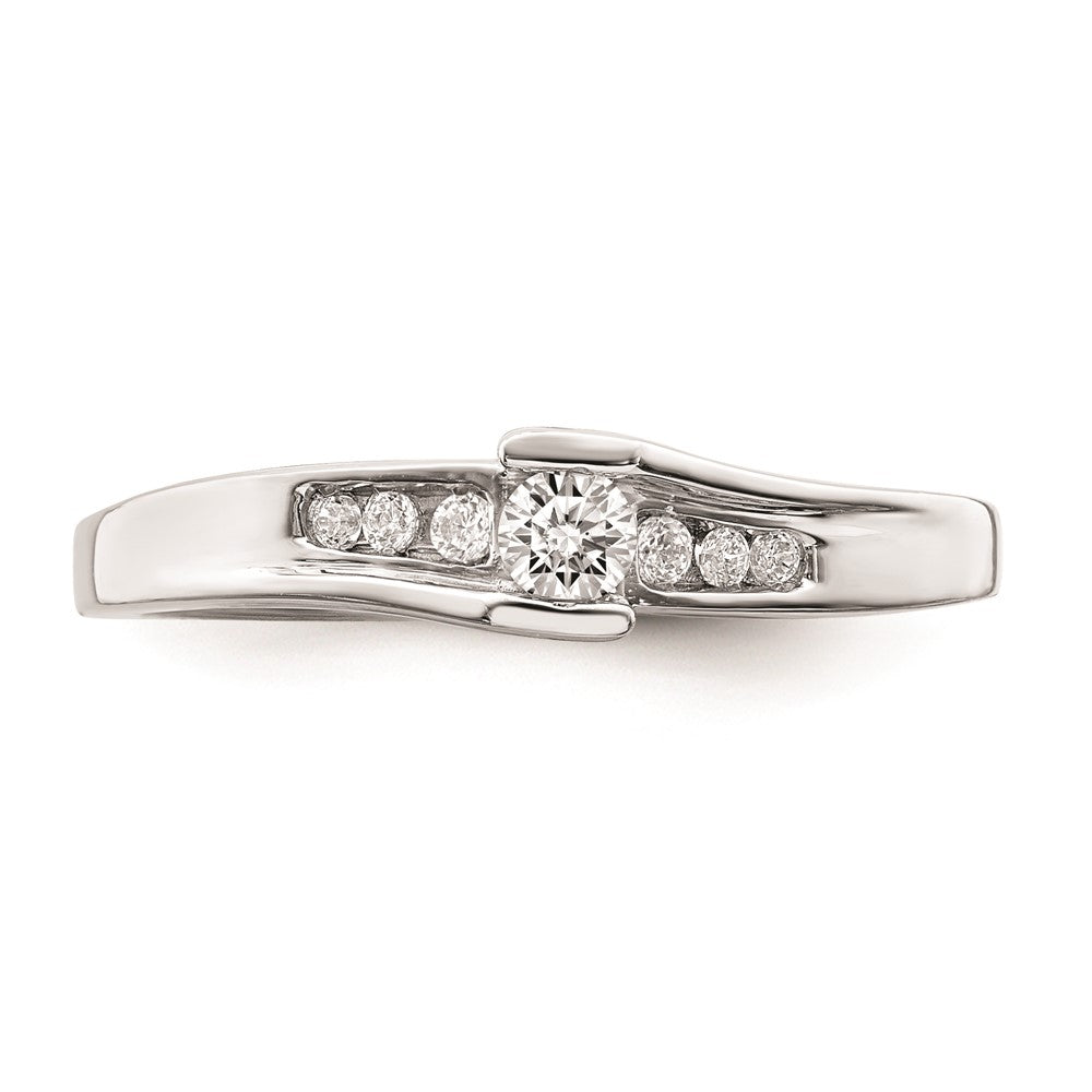 14K White Gold Real Diamond Engagement Ring
