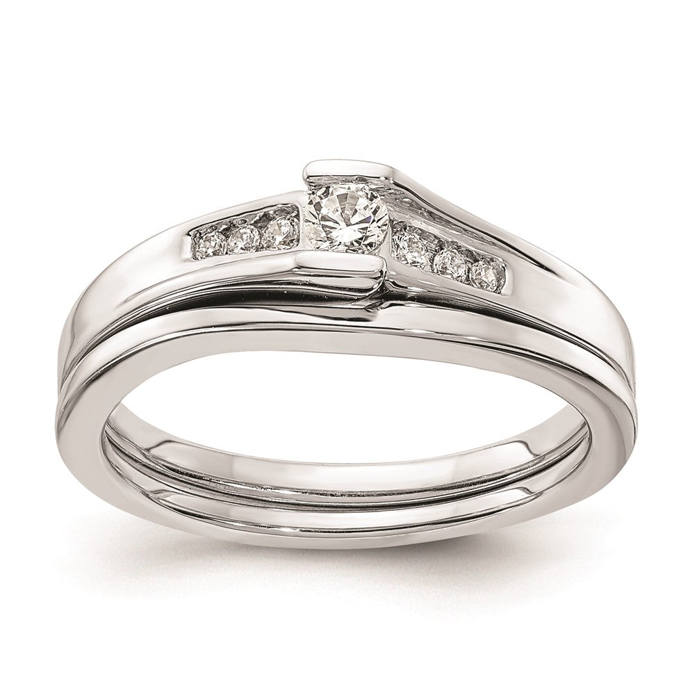 14K White Gold Real Diamond Engagement Ring