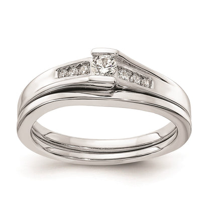 14K White Gold Real Diamond Engagement Ring