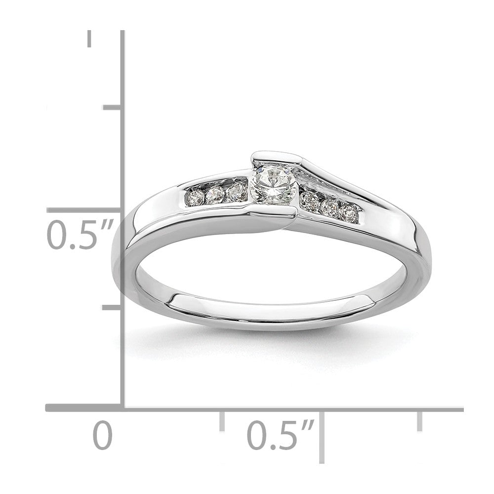 14K White Gold Real Diamond Engagement Ring