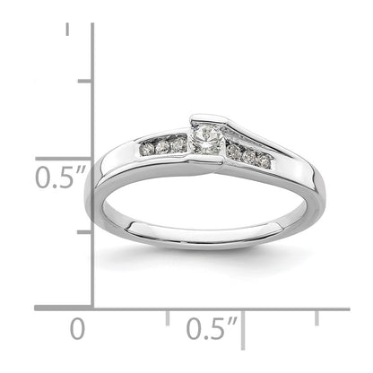 14K White Gold Real Diamond Engagement Ring