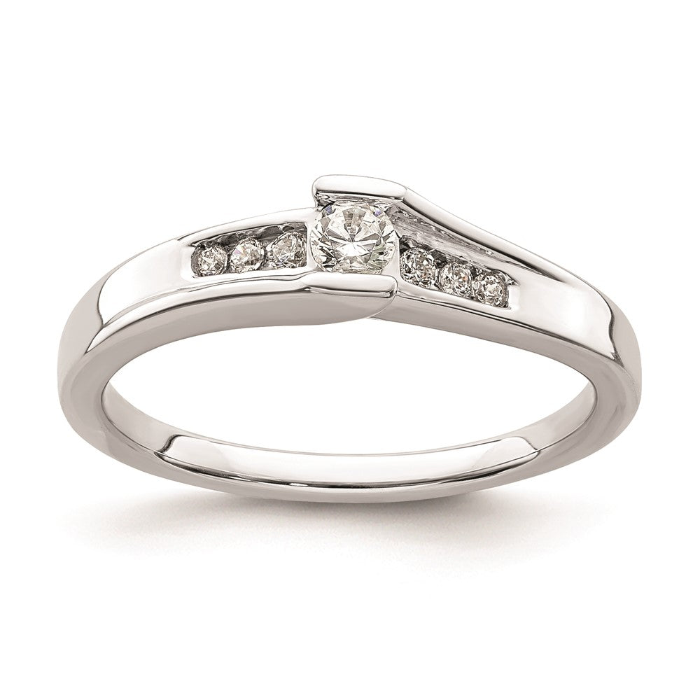 14K White Gold Real Diamond Engagement Ring