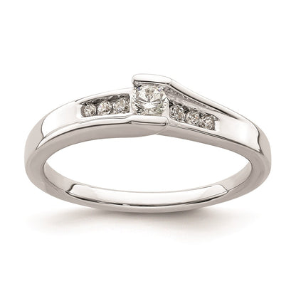 14K White Gold Real Diamond Engagement Ring