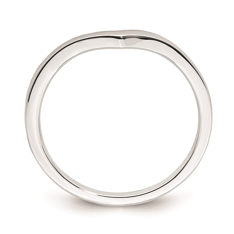 14K White Gold Contoured Band