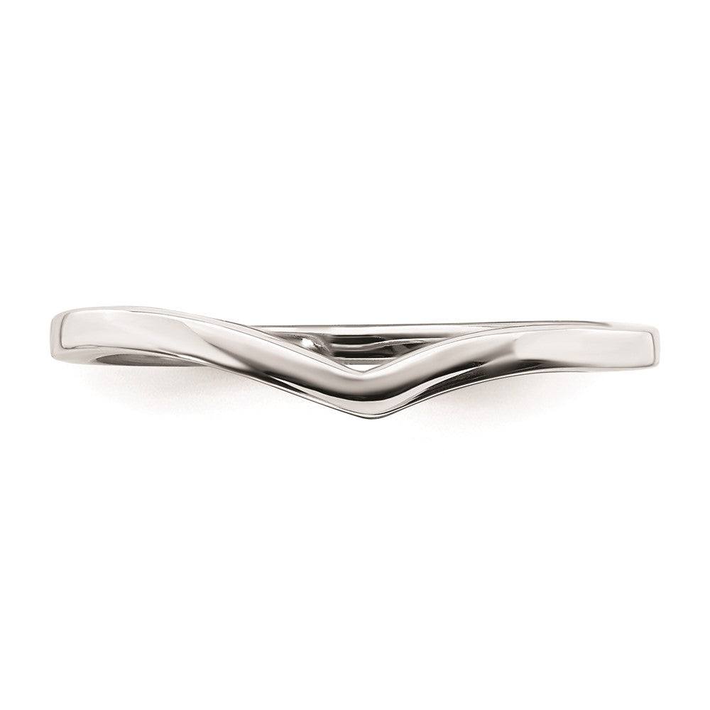 14K White Gold Contoured Band