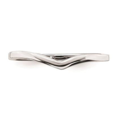 14K White Gold Contoured Band