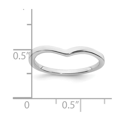 14K White Gold Contoured Band