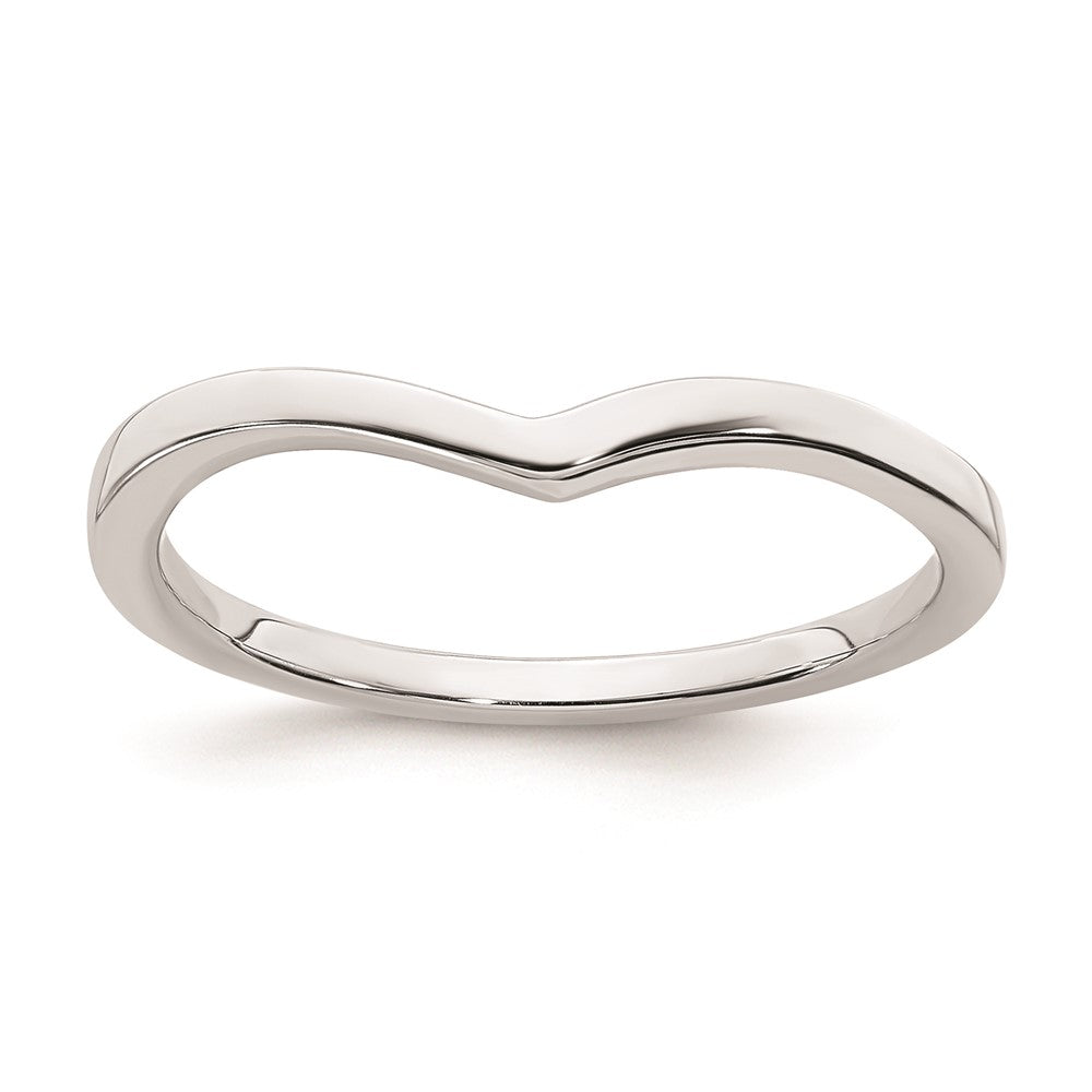 14K White Gold Contoured Band