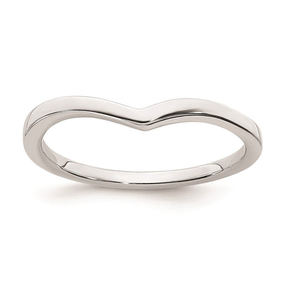 14K White Gold Contoured Band