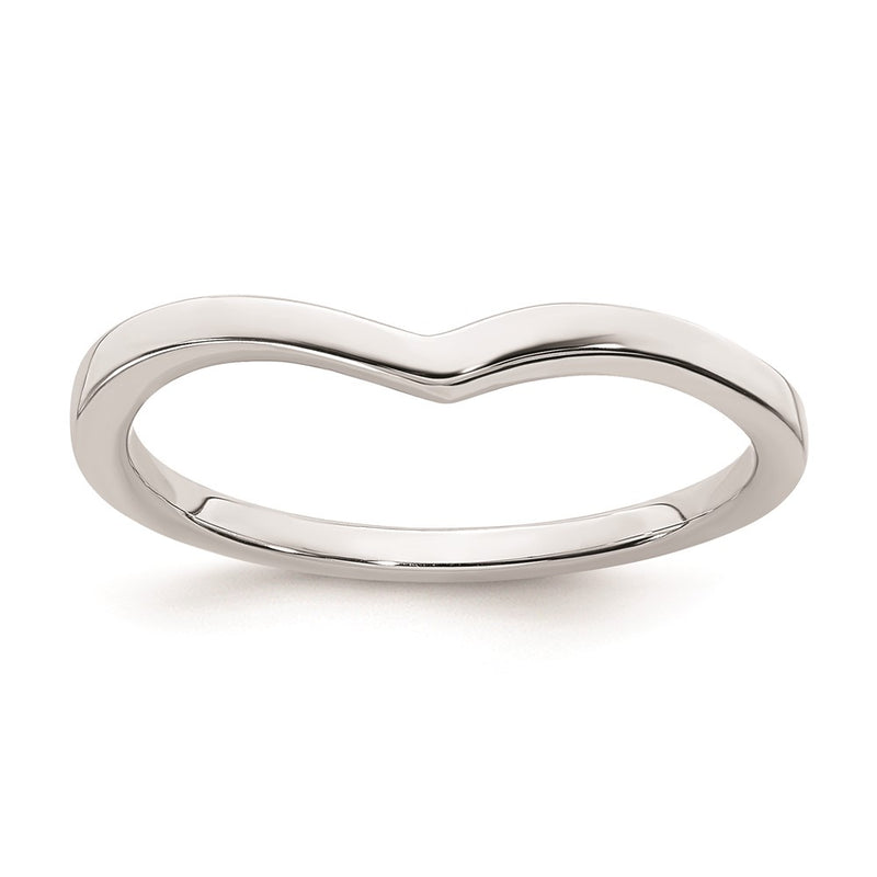 14K White Gold Contoured Band