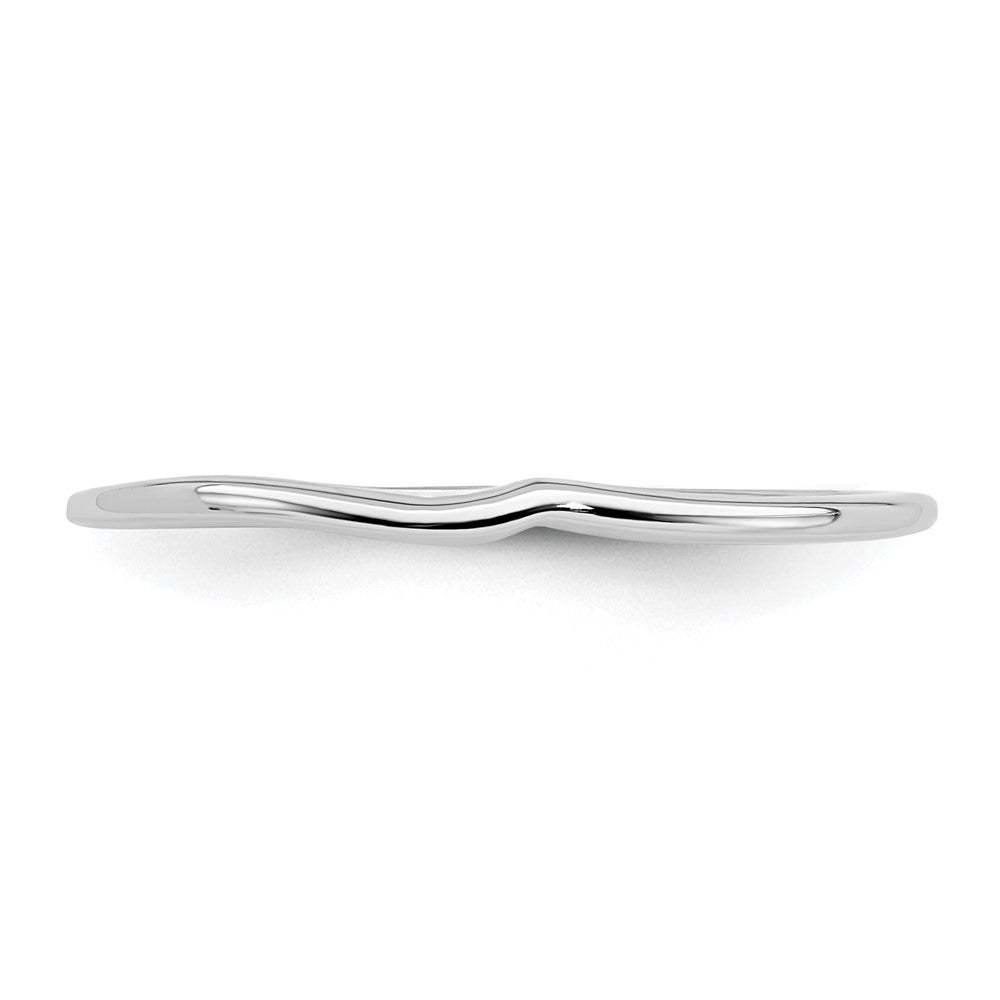 14K White Gold Contoured Band