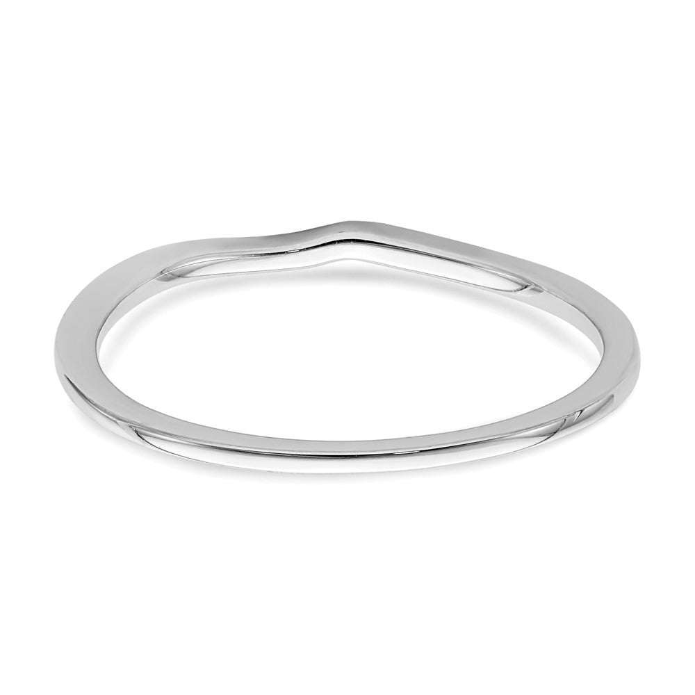 14K White Gold Contoured Band