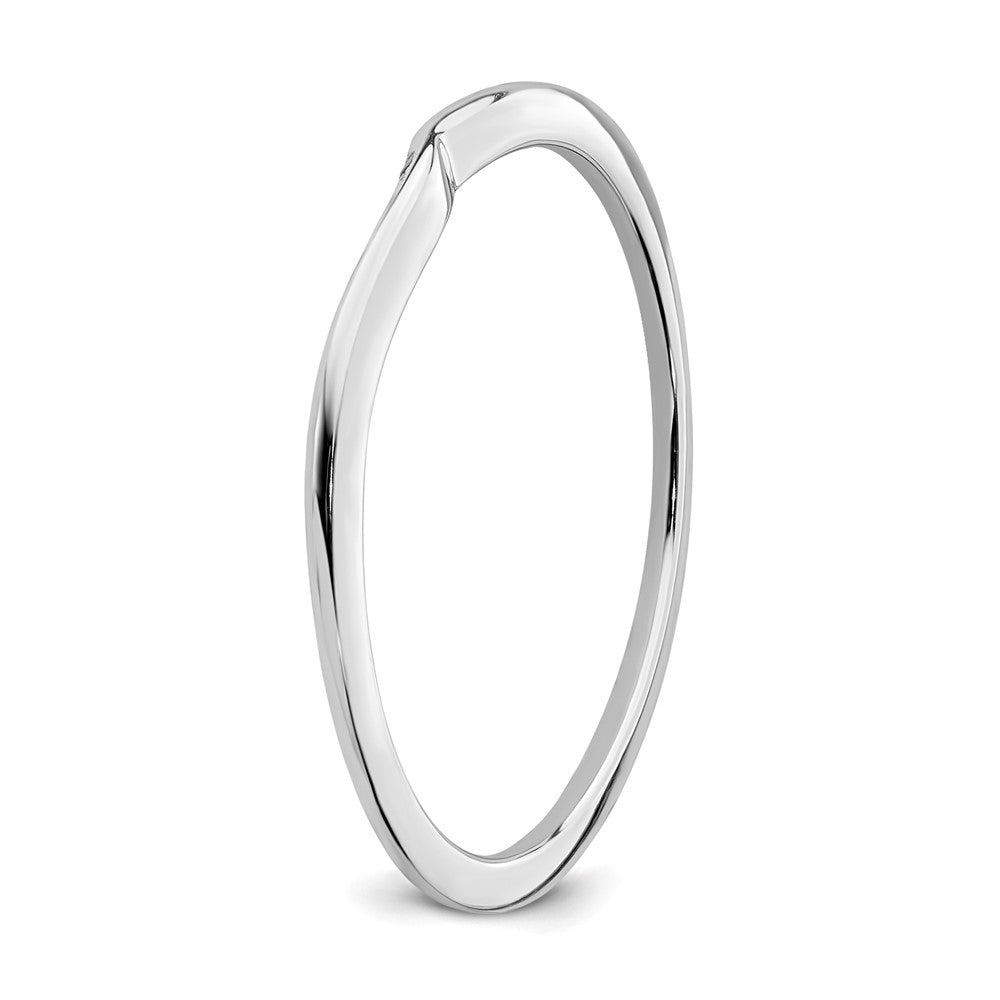 14K White Gold Contoured Band