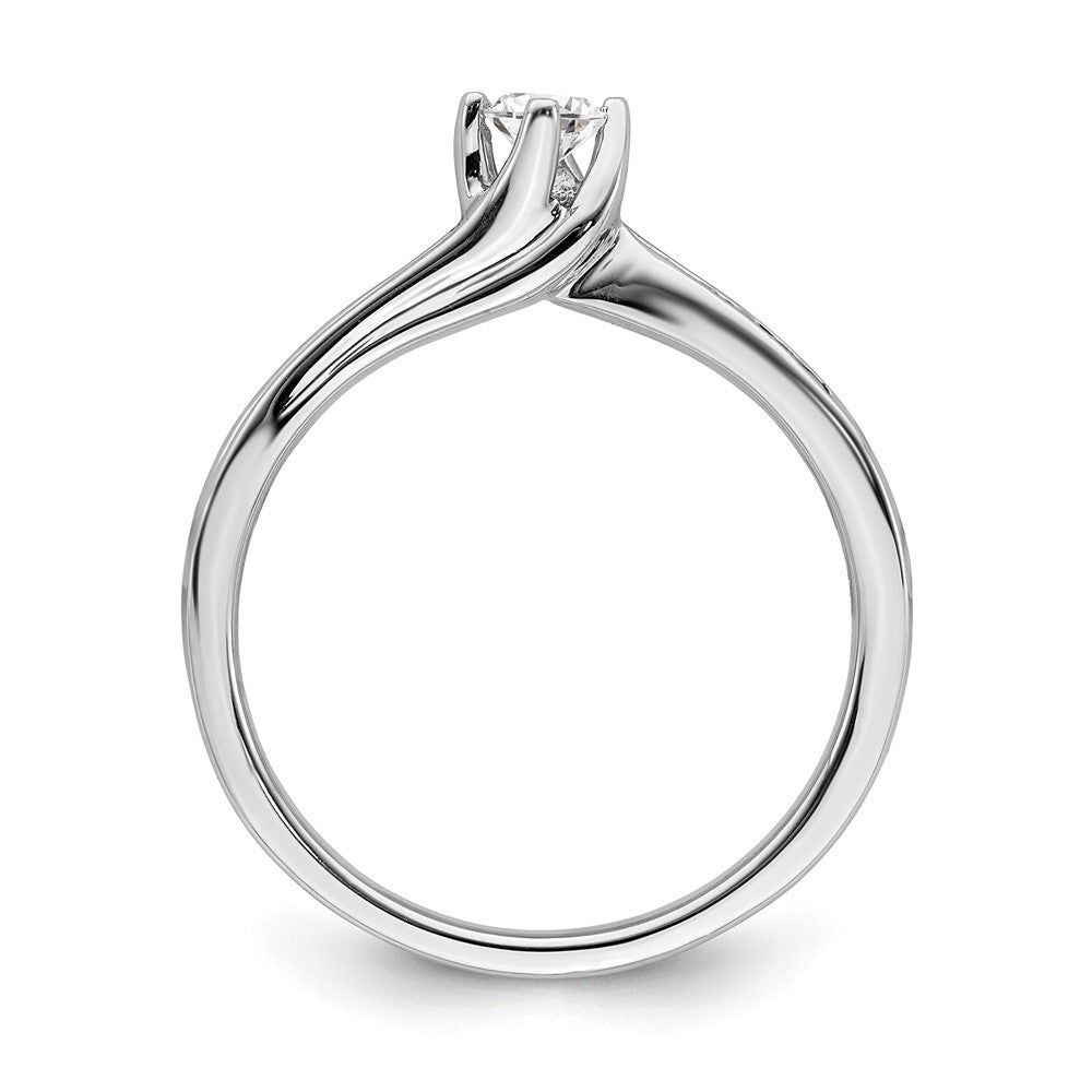 14K White Gold Real Diamond Engagement Ring