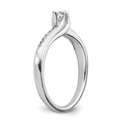 14K White Gold Real Diamond Engagement Ring