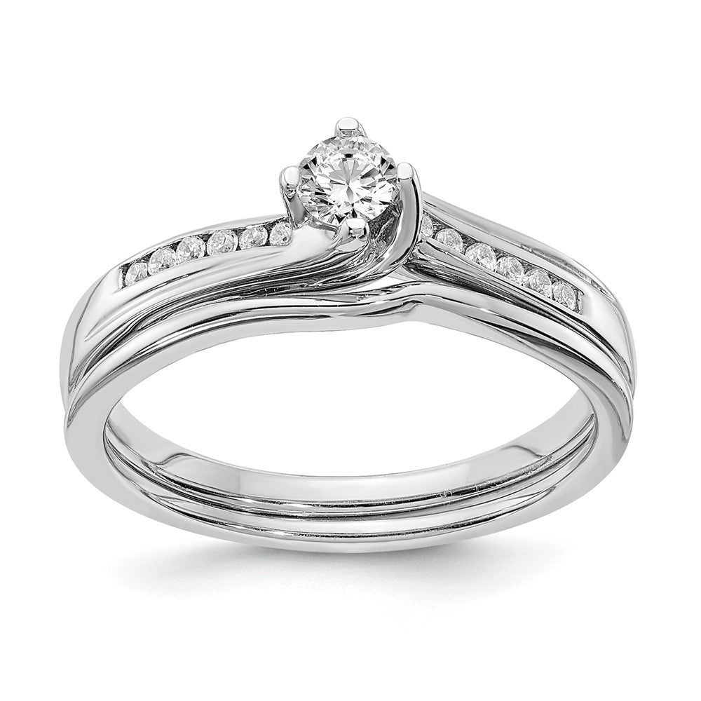 14K White Gold Real Diamond Engagement Ring