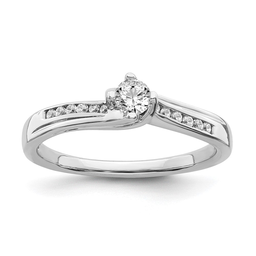 14K White Gold Real Diamond Engagement Ring