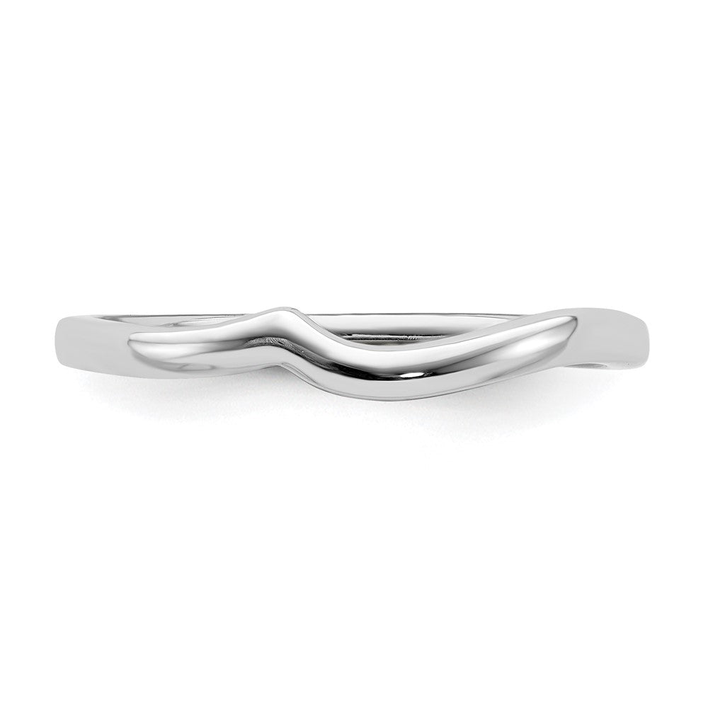 14K White Gold Contoured Band