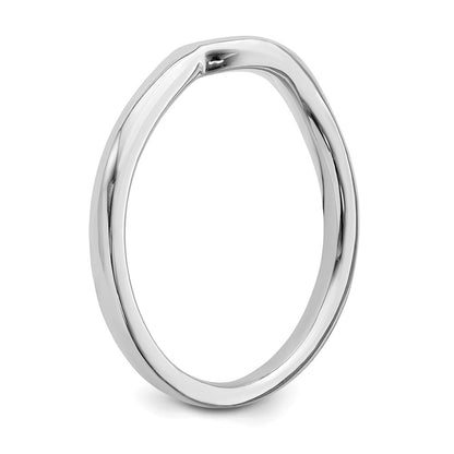 14K White Gold Contoured Band