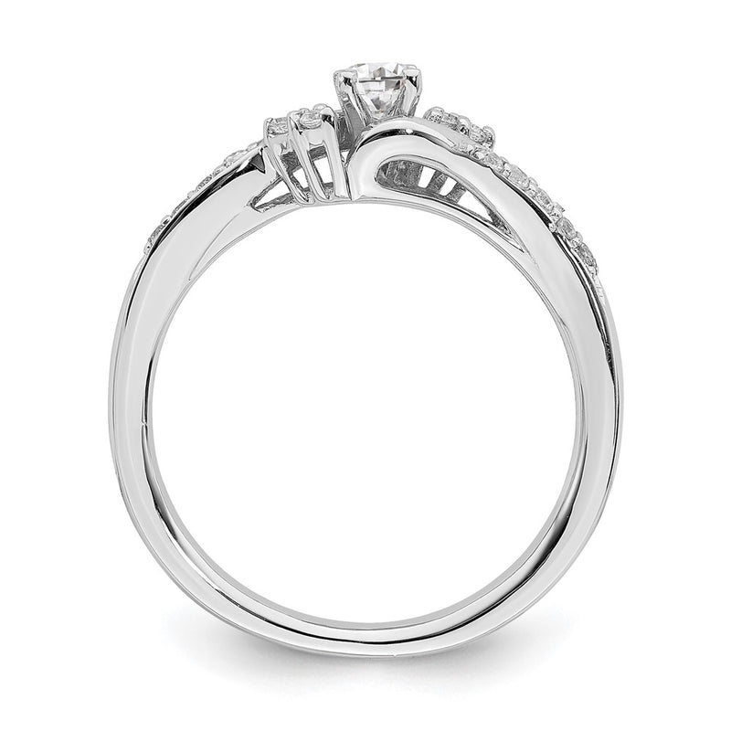 14K White Gold Real Diamond Engagement Ring