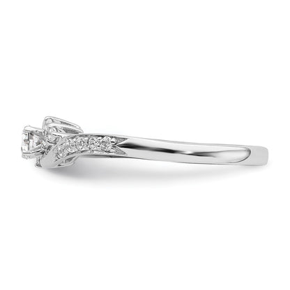 14K White Gold Real Diamond Engagement Ring