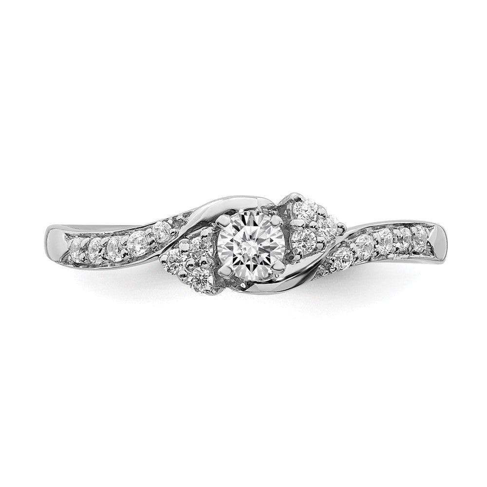 14K White Gold Real Diamond Engagement Ring
