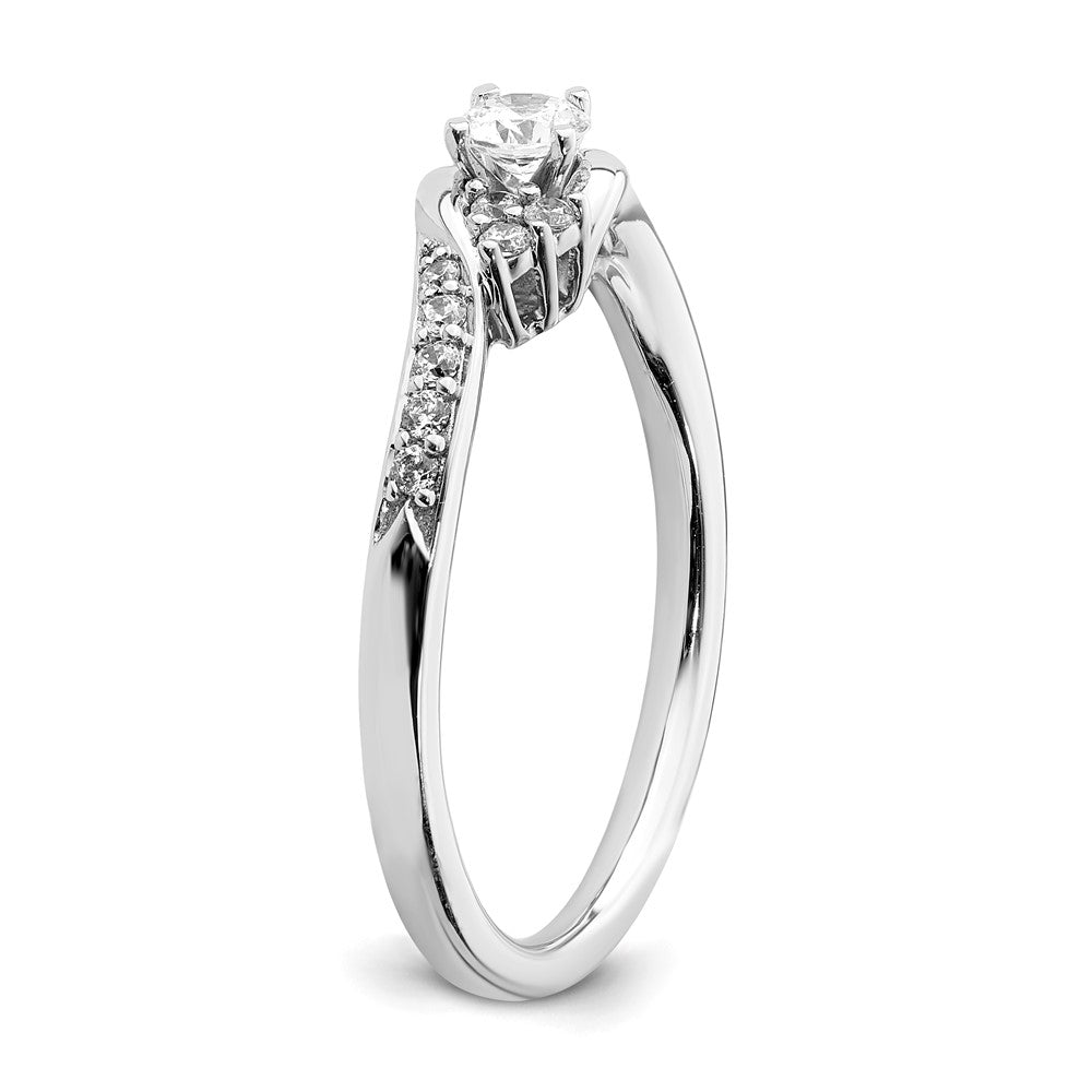 14K White Gold Real Diamond Engagement Ring