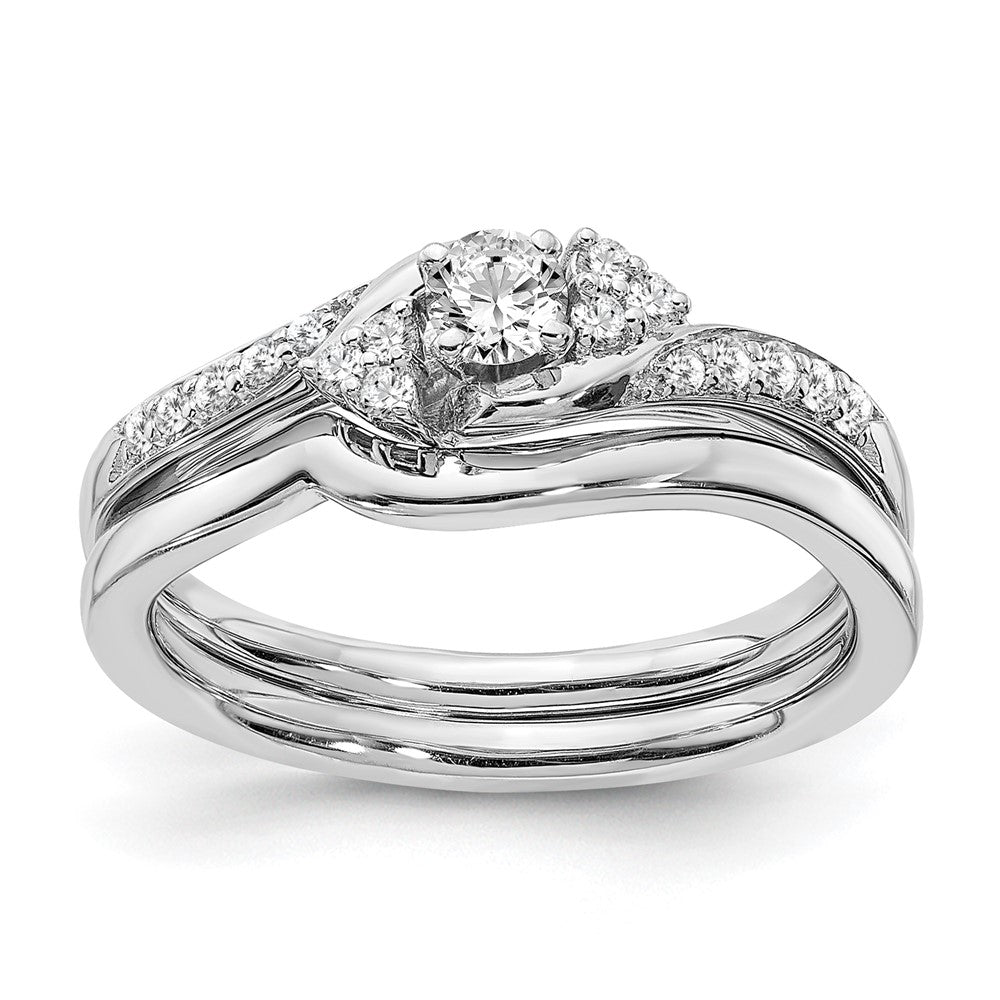 14K White Gold Real Diamond Engagement Ring