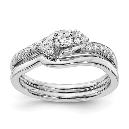 14K White Gold Real Diamond Engagement Ring