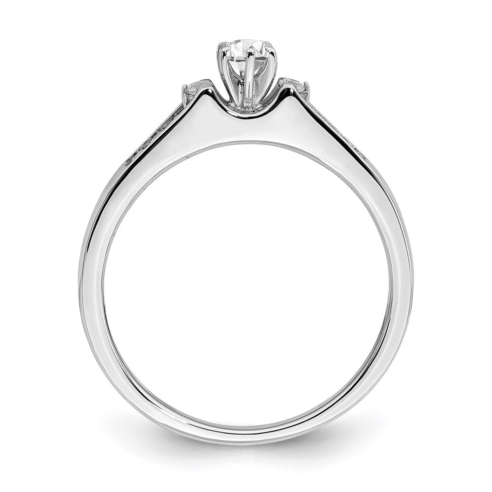14K White Gold Real Diamond Engagement Ring