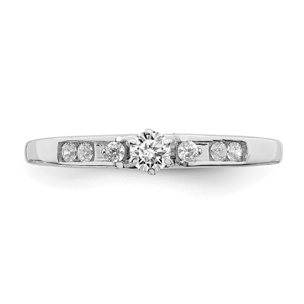 14K White Gold Real Diamond Engagement Ring