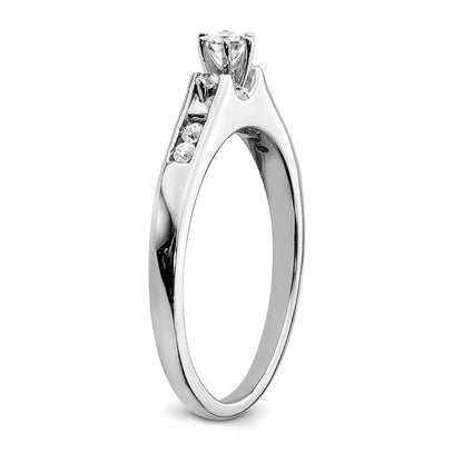 14K White Gold Real Diamond Engagement Ring