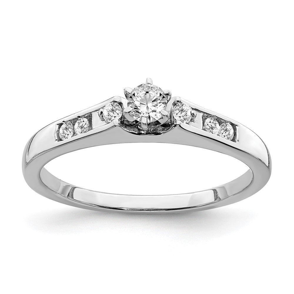 14K White Gold Real Diamond Engagement Ring