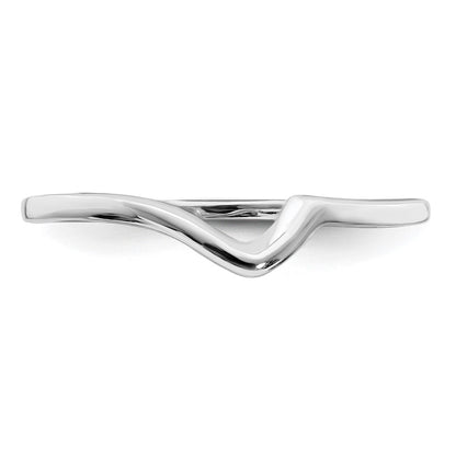 14K White Gold Contoured Band