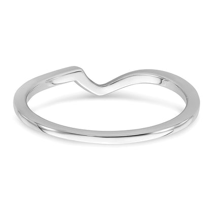 14K White Gold Contoured Band