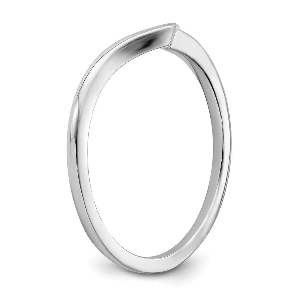 14K White Gold Contoured Band