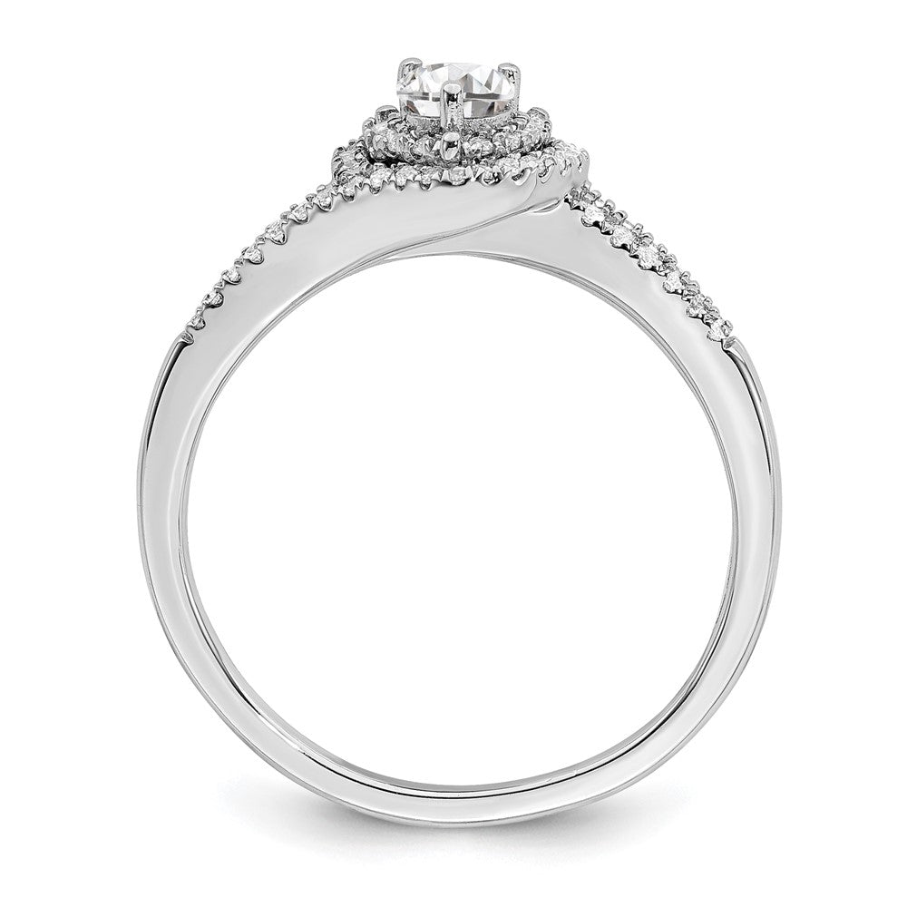 14K White Gold Real Diamond Engagement Ring