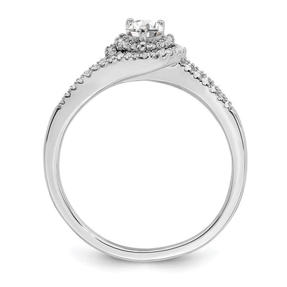 14K White Gold Real Diamond Engagement Ring